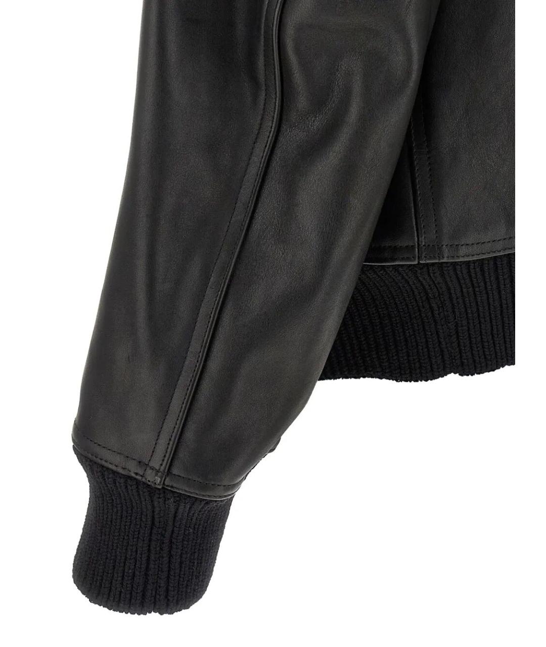 RICK OWENS Черная кожаная куртка, фото 2