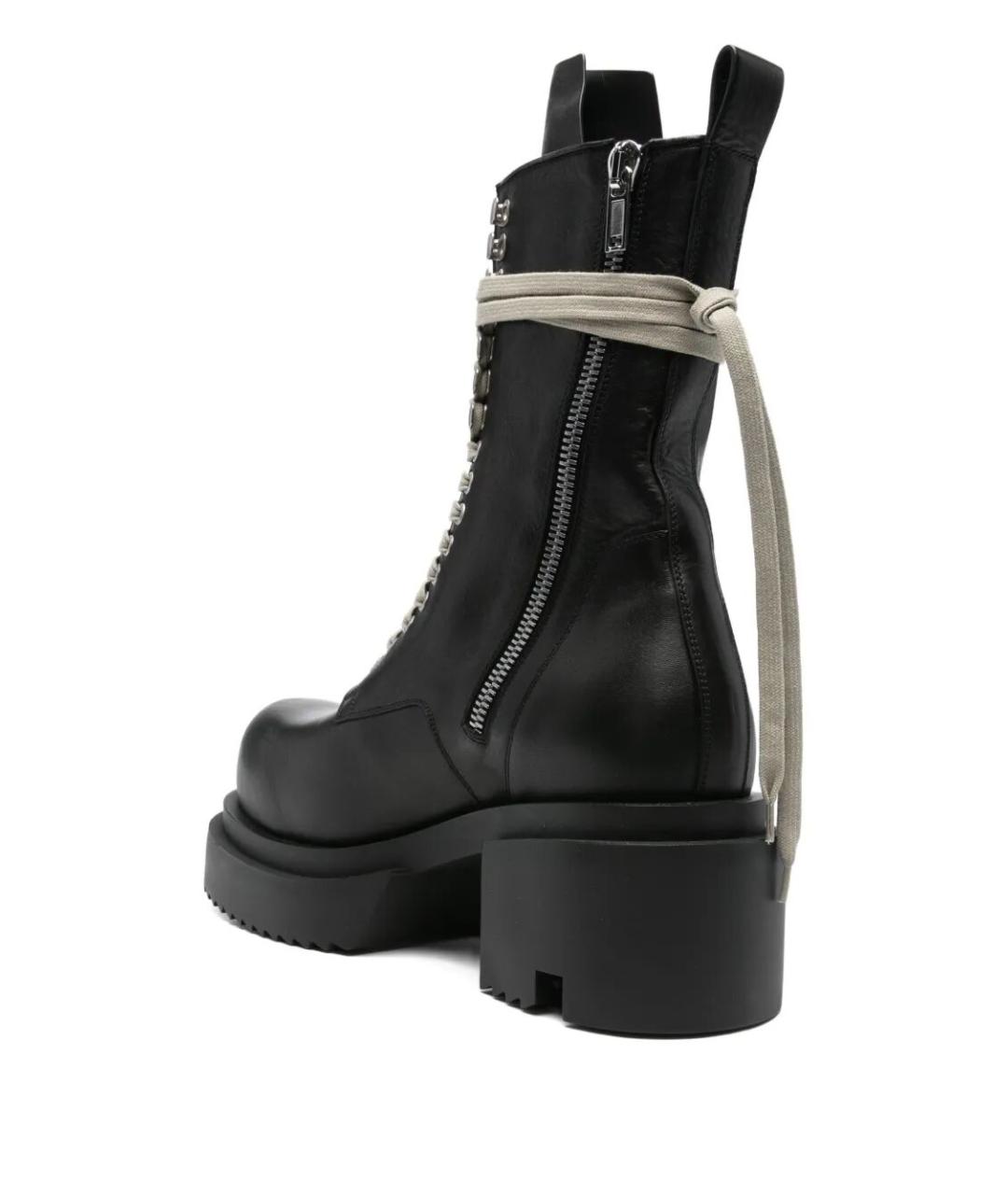 RICK OWENS Черные кожаные высокие ботинки, фото 2
