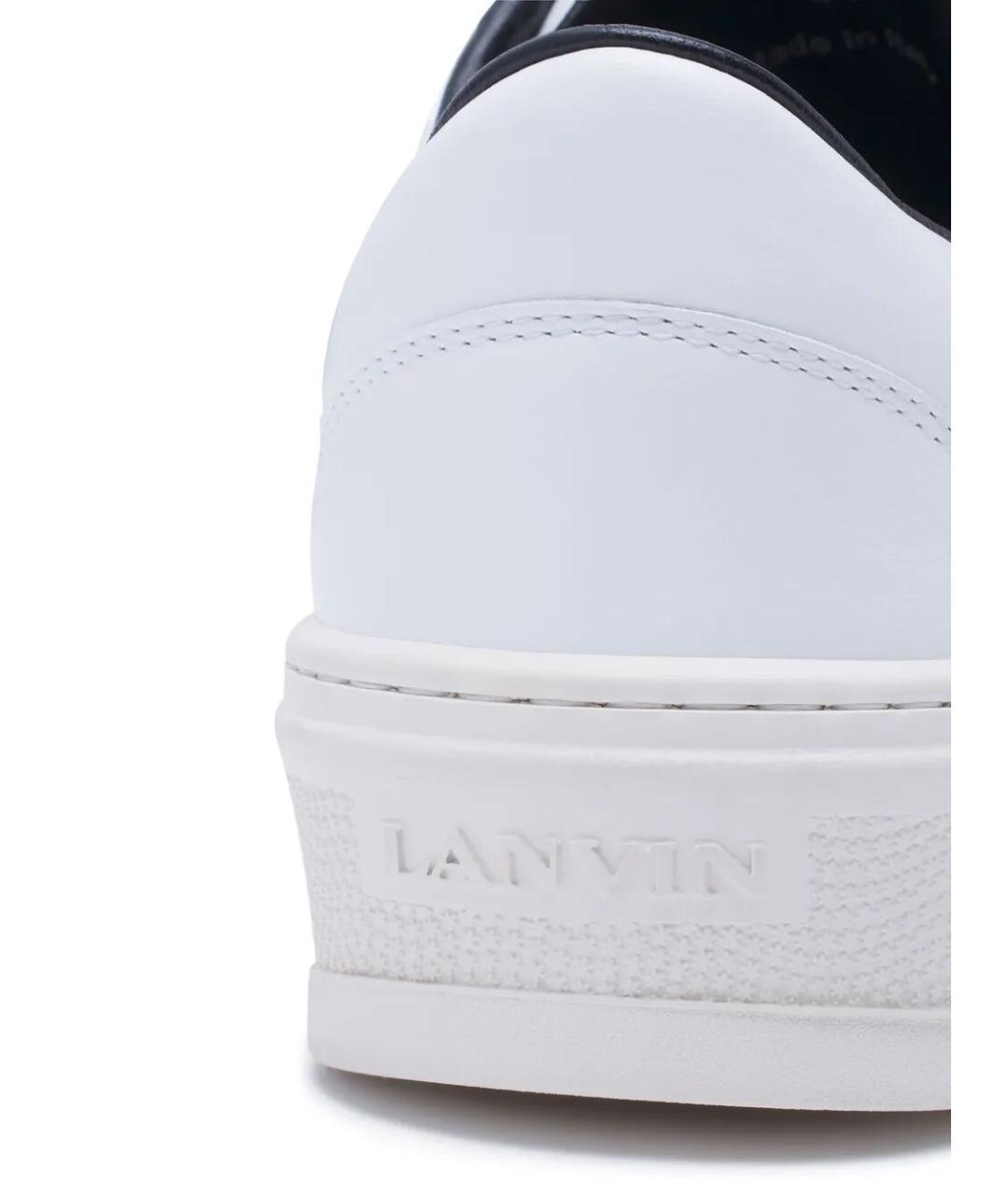 LANVIN Белые кожаные низкие кроссовки / кеды, фото 5