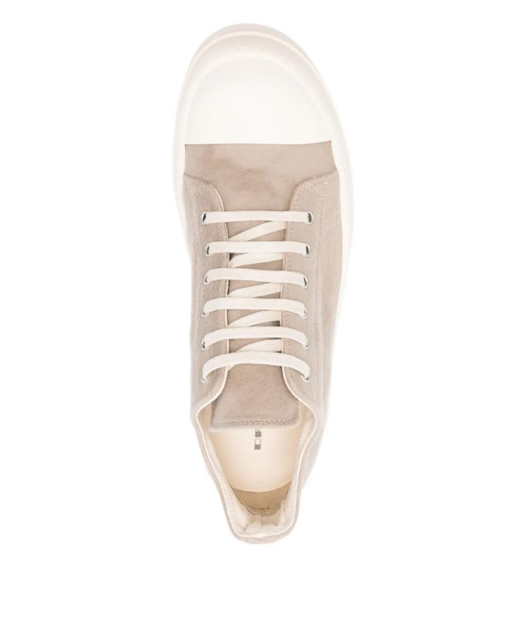 RICK OWENS DRKSHDW Бежевые текстильные кеды, фото 4