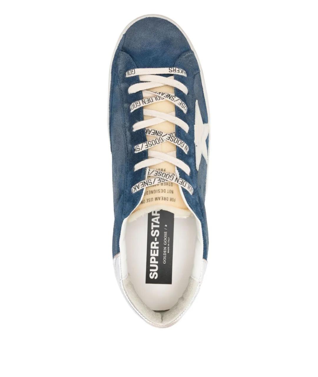 GOLDEN GOOSE DELUXE BRAND Синие кожаные низкие кроссовки / кеды, фото 3