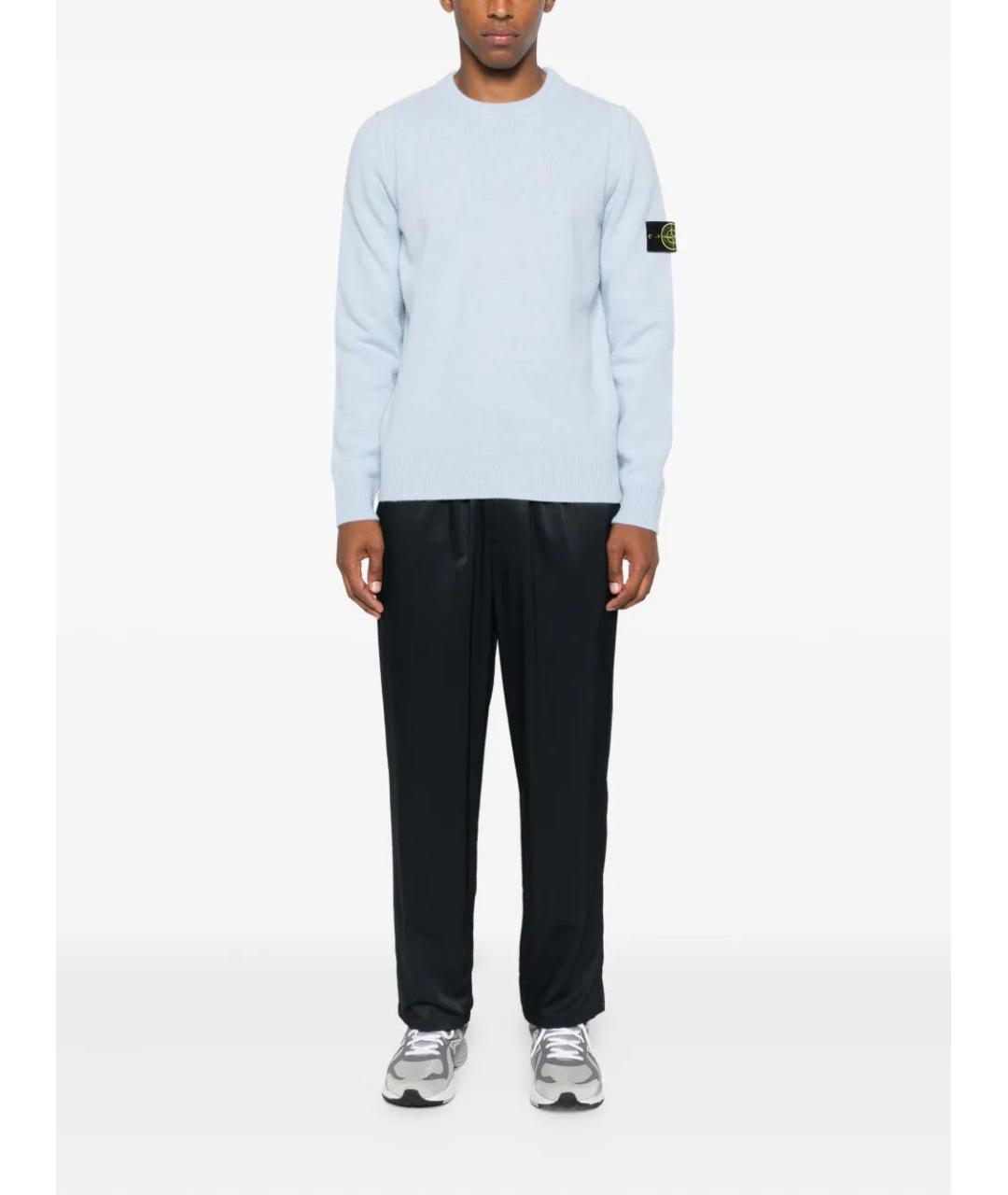STONE ISLAND Голубой шерстяной джемпер / свитер, фото 2