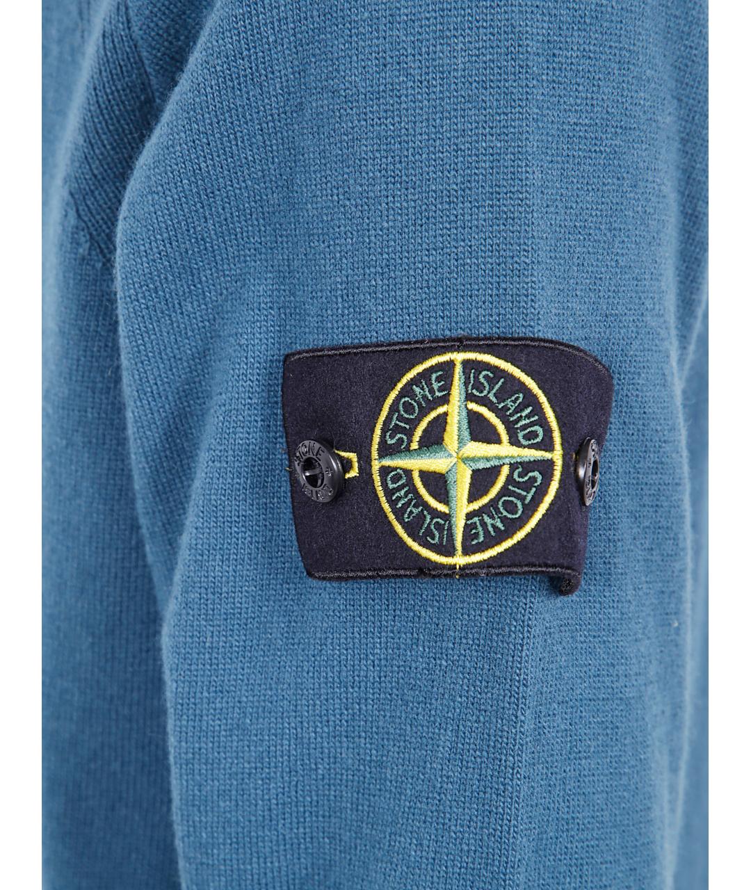 STONE ISLAND Голубой шерстяной джемпер / свитер, фото 3