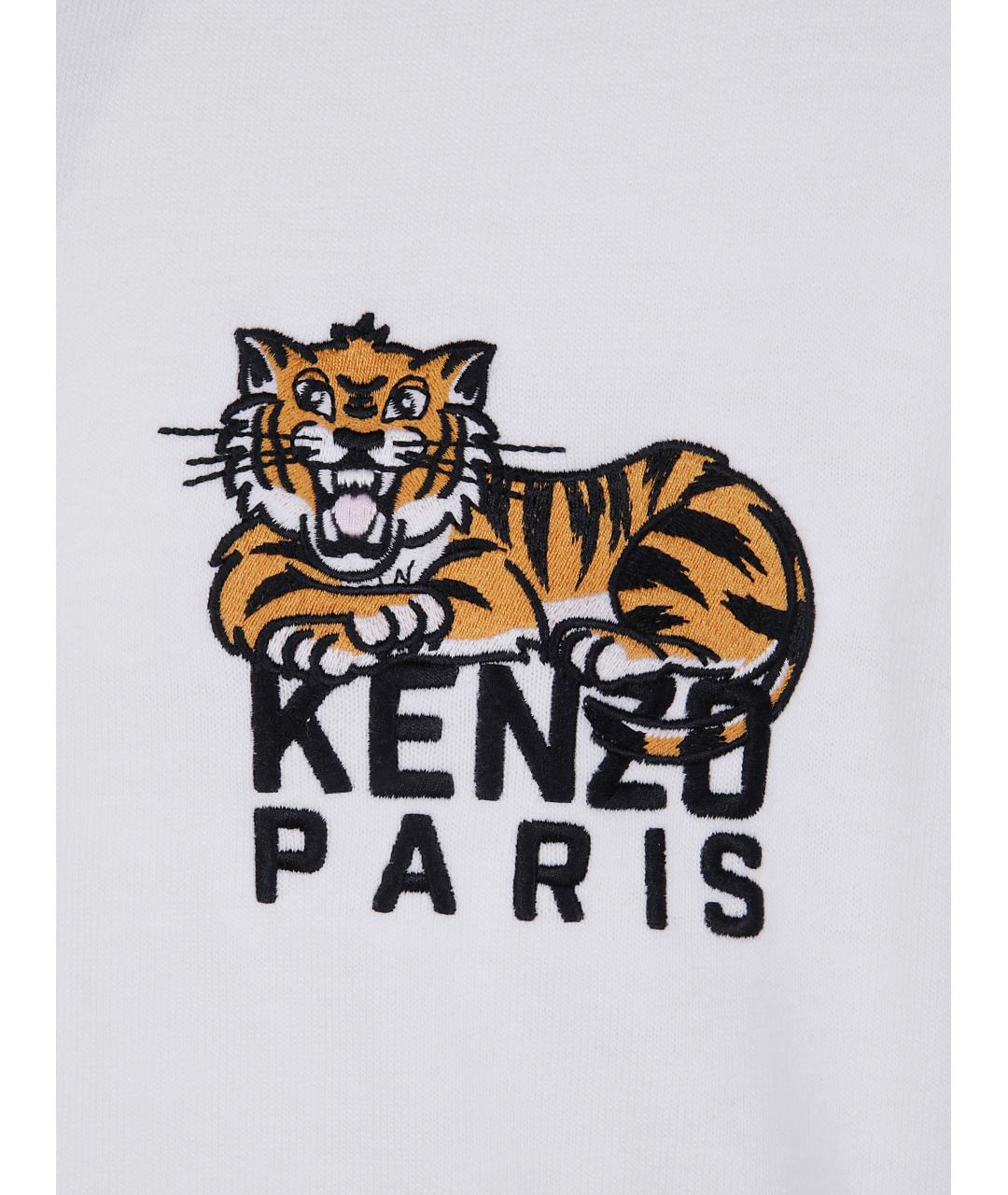 KENZO Белая хлопковая футболка, фото 3