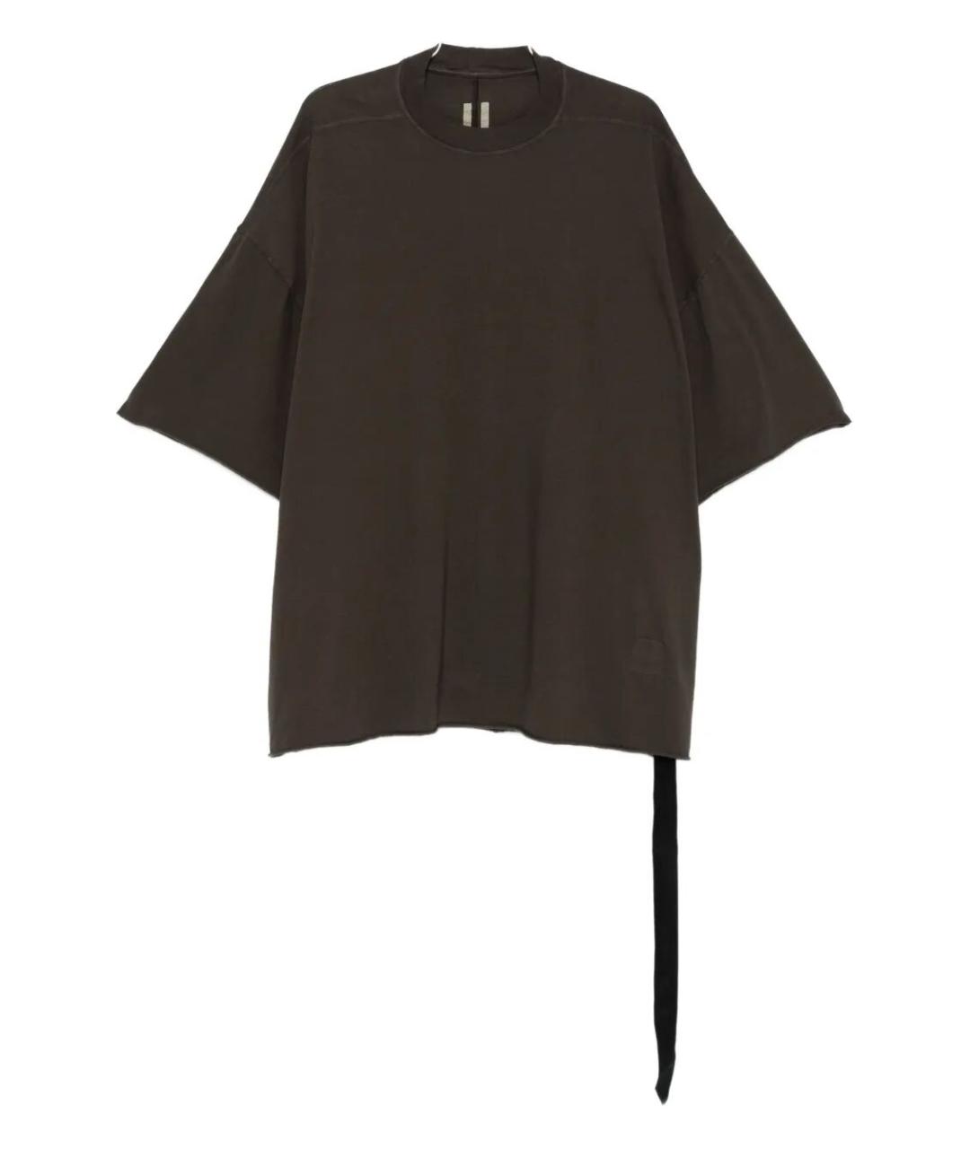 RICK OWENS DRKSHDW Коричневая хлопковая футболка, фото 1