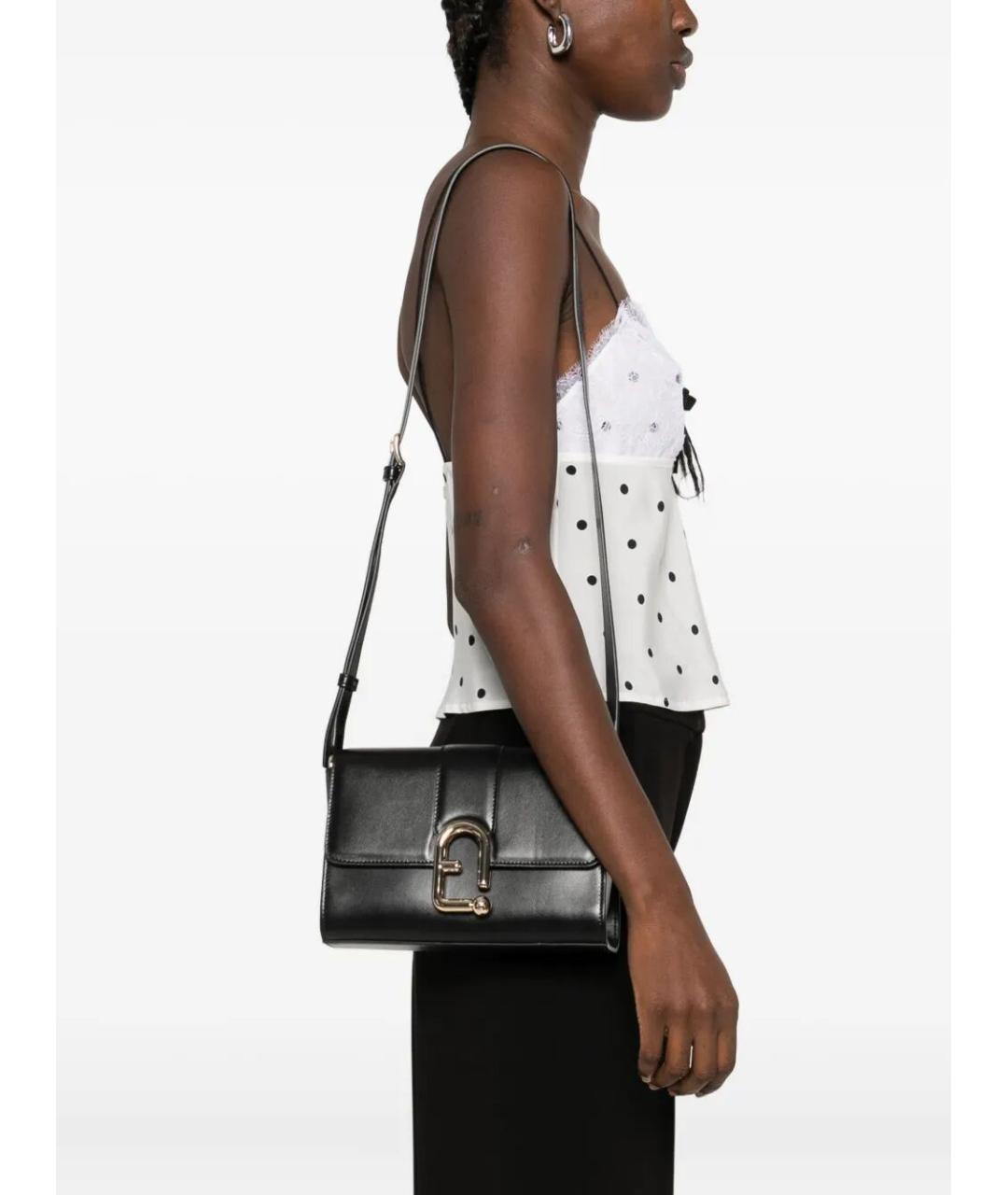 FURLA Черная кожаная сумка через плечо, фото 4