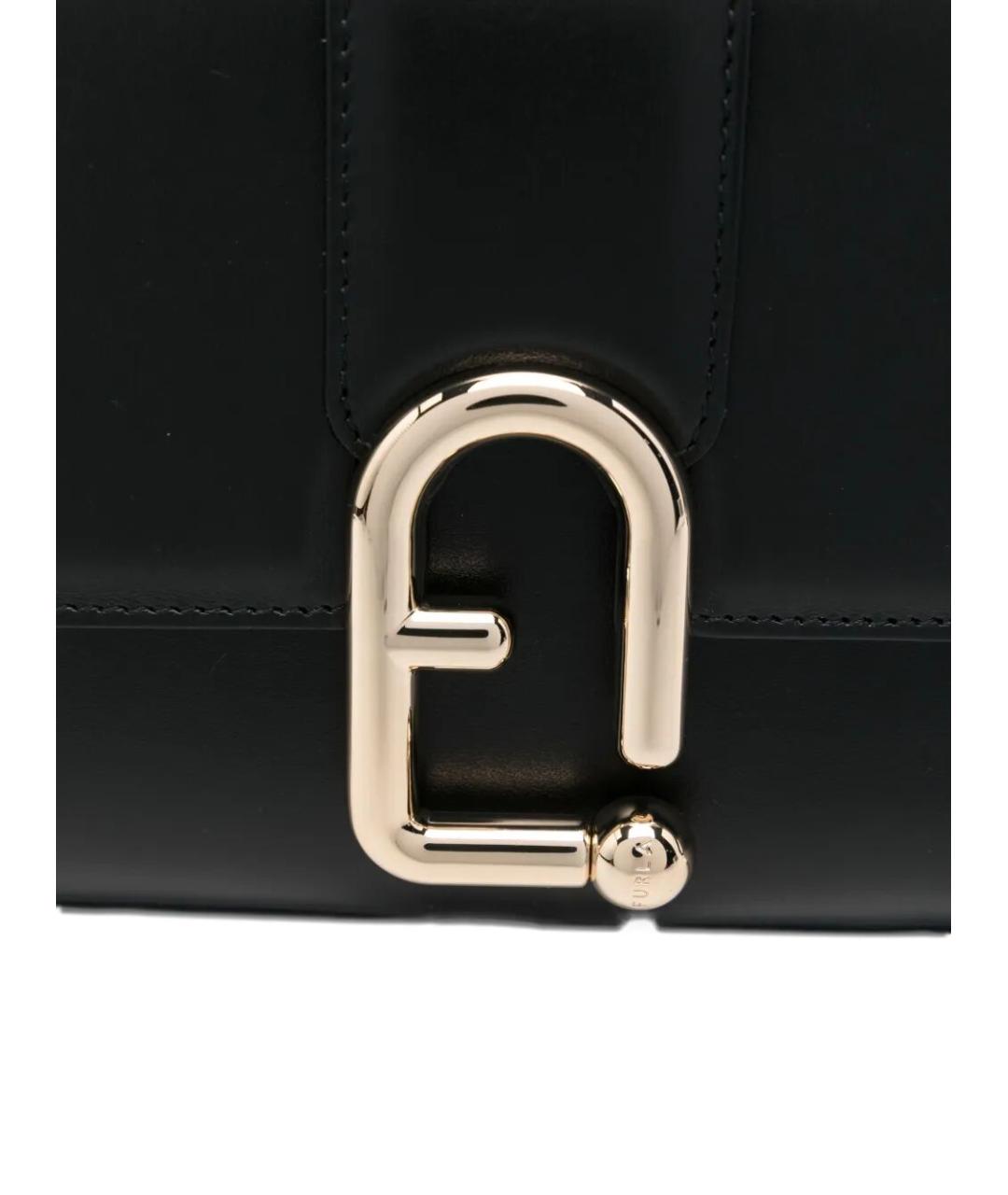 FURLA Черная кожаная сумка через плечо, фото 2