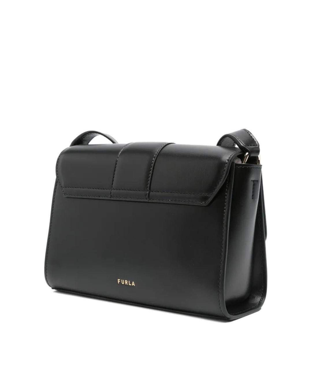 FURLA Черная кожаная сумка через плечо, фото 5