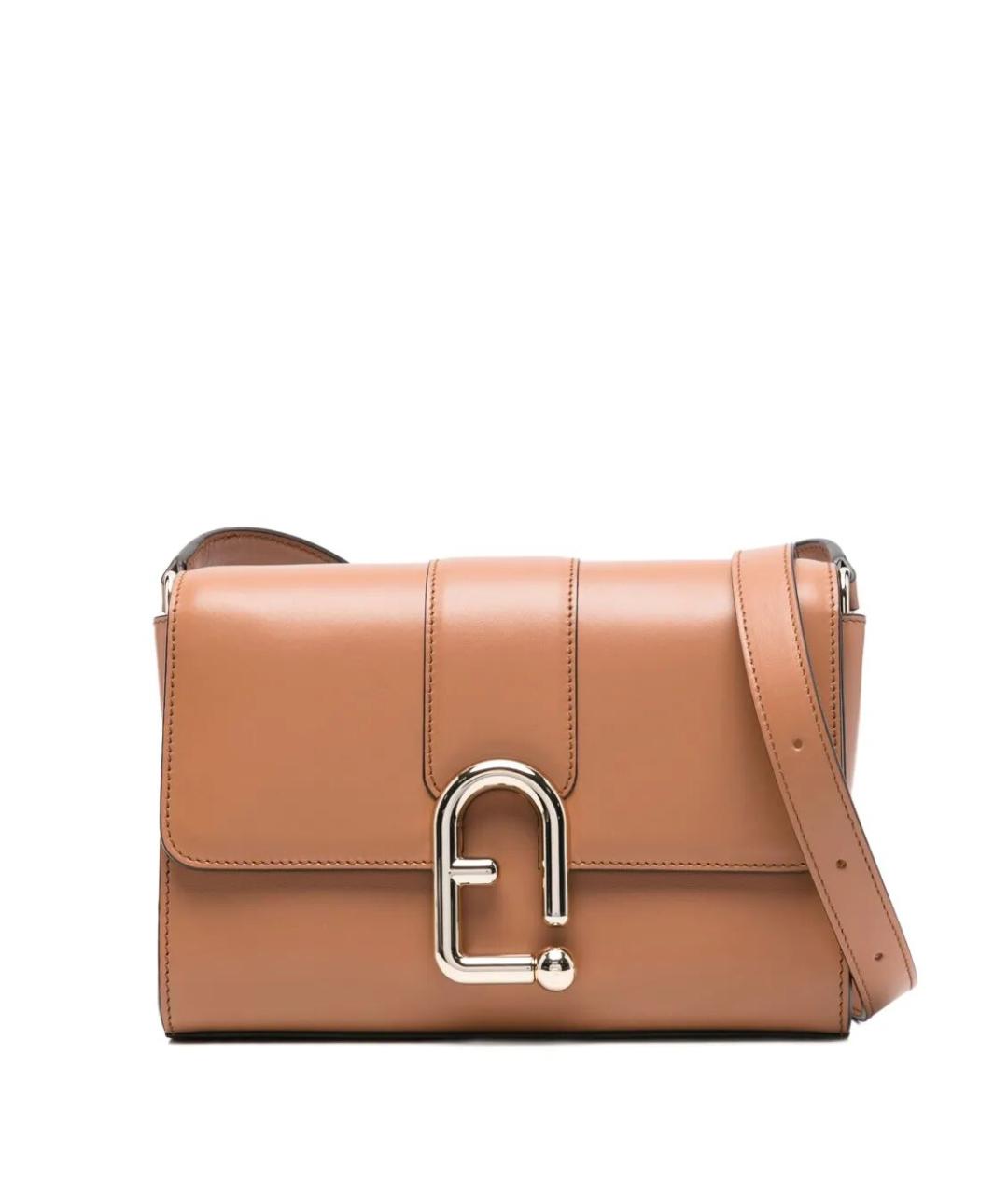 FURLA Коричневая кожаная сумка через плечо, фото 1