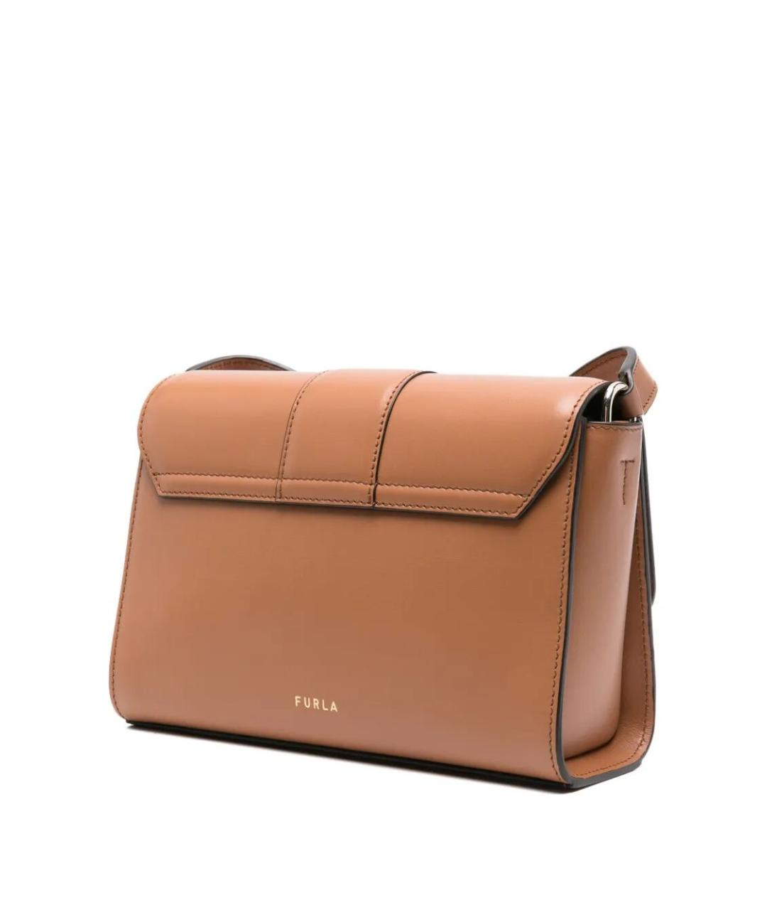 FURLA Коричневая кожаная сумка через плечо, фото 4