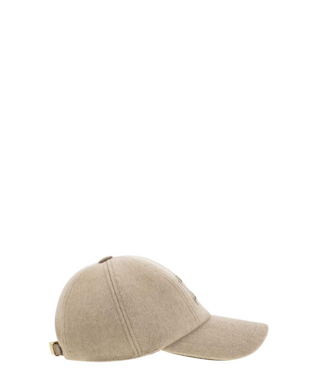 MAX MARA Бежевая кашемировая кепка, фото 3