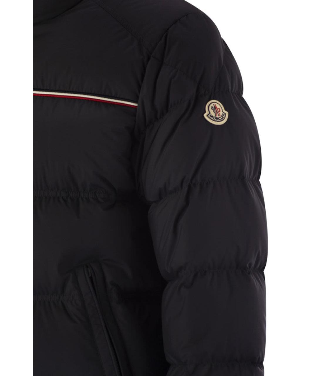 MONCLER Темно-синий полиэстеровый пуховик, фото 4
