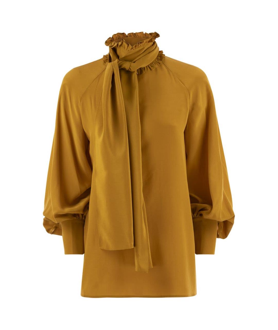 WEEKEND MAX MARA Горчичная шелковая рубашка, фото 1