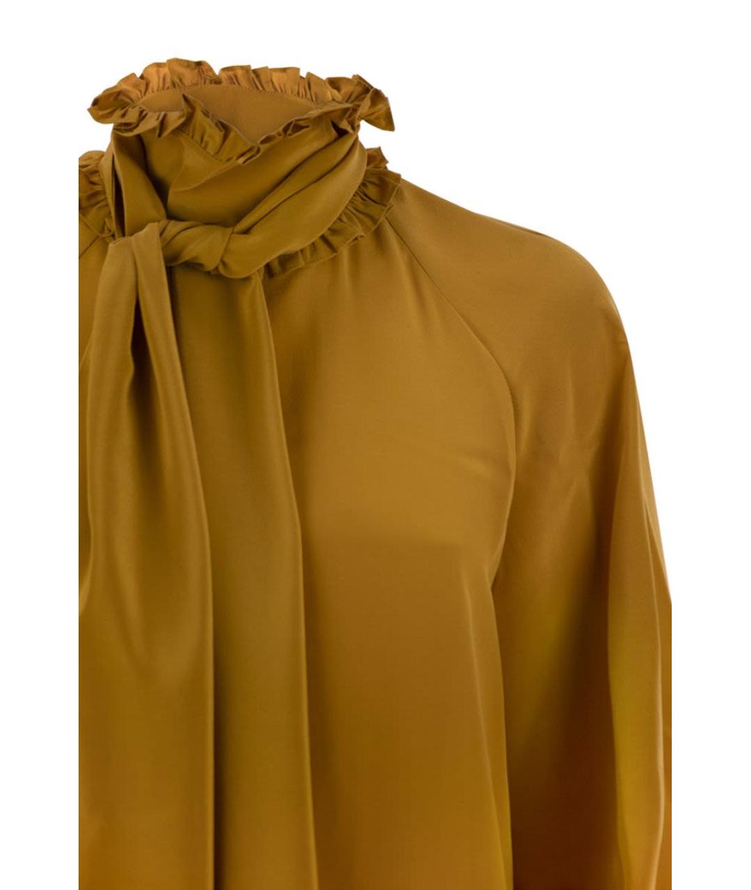 WEEKEND MAX MARA Горчичная шелковая рубашка, фото 4