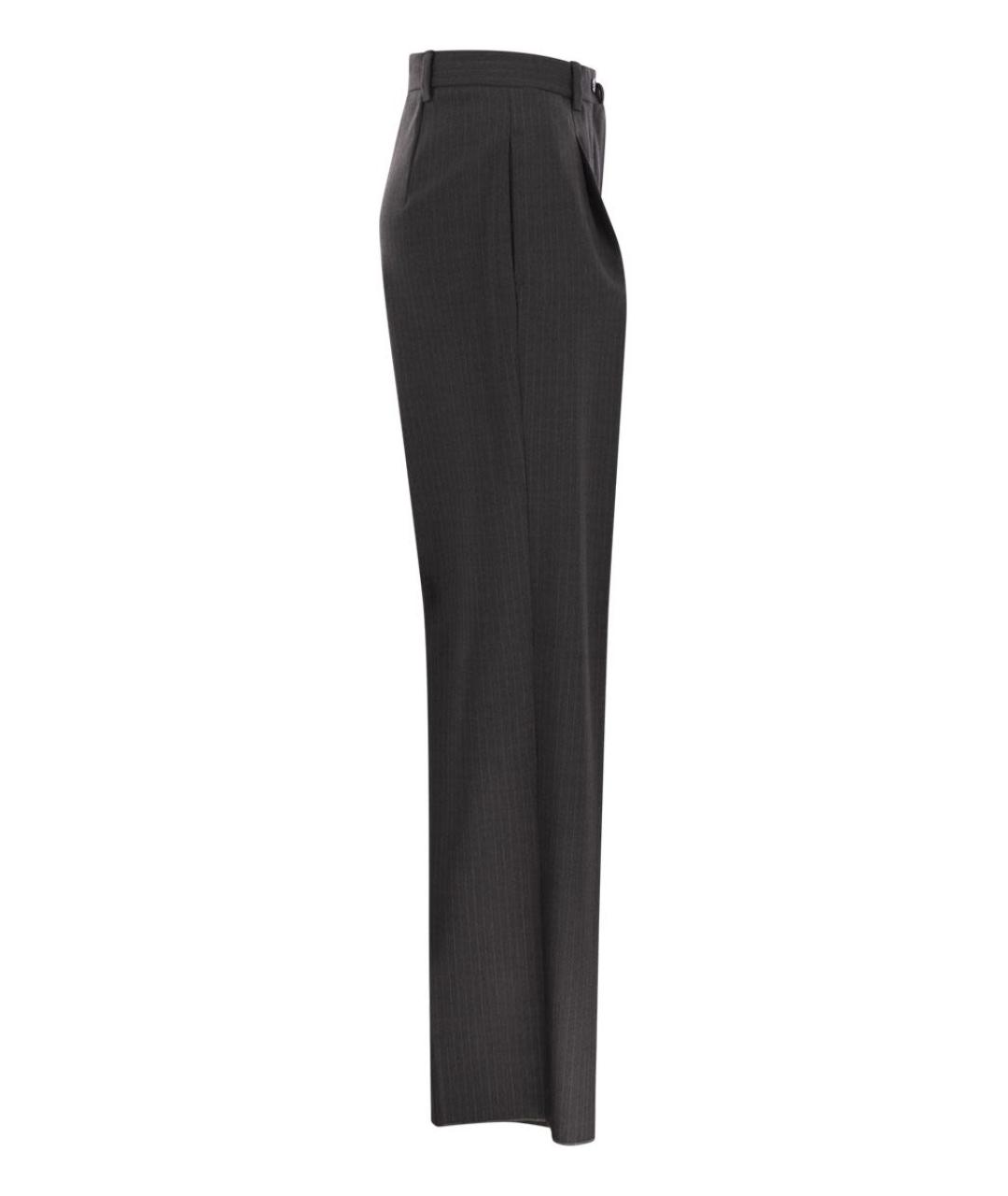 WEEKEND MAX MARA Антрацитовые шерстяные прямые брюки, фото 3