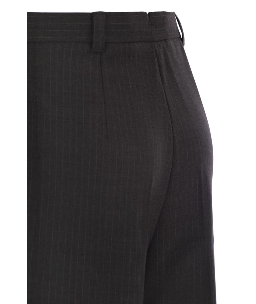WEEKEND MAX MARA Антрацитовые шерстяные прямые брюки, фото 4
