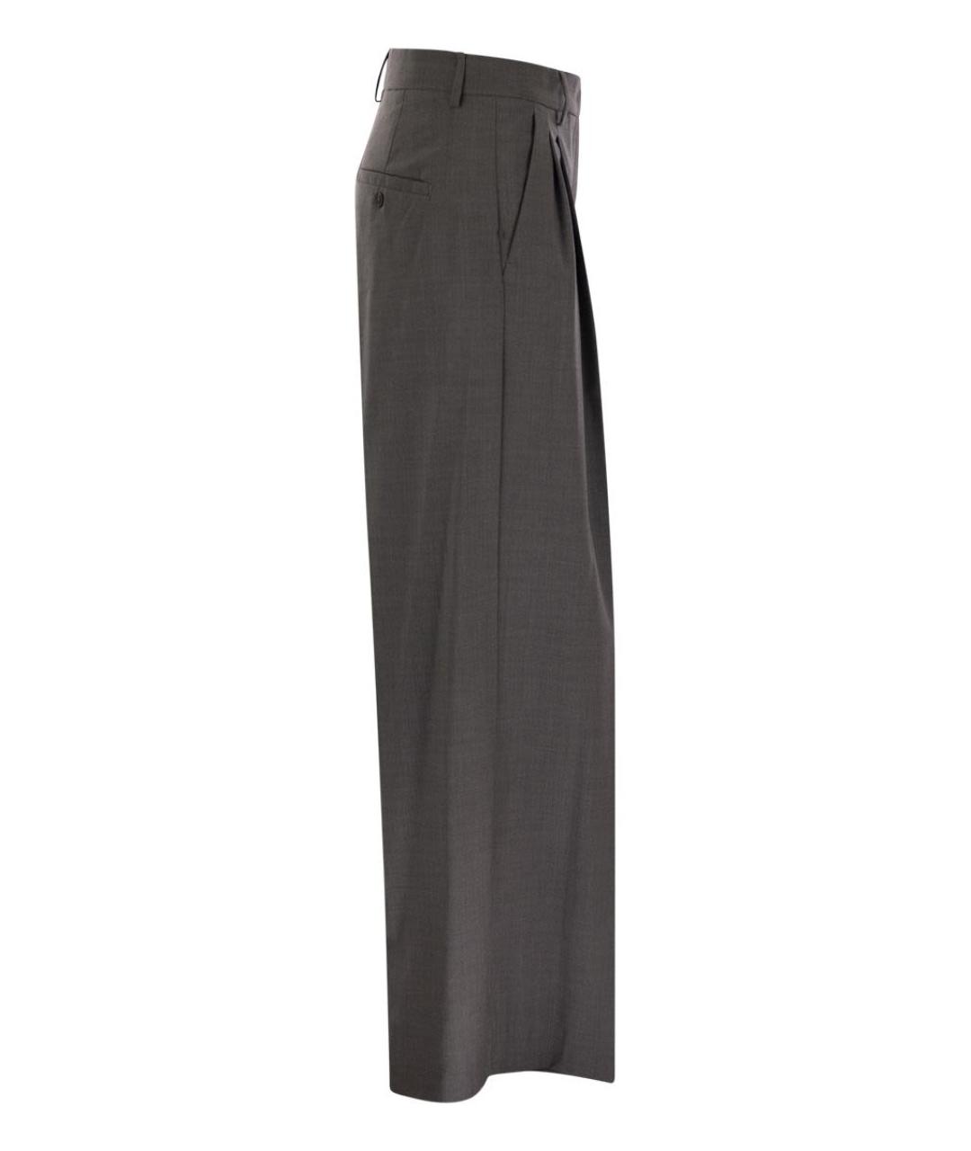 WEEKEND MAX MARA Антрацитовые шерстяные прямые брюки, фото 3