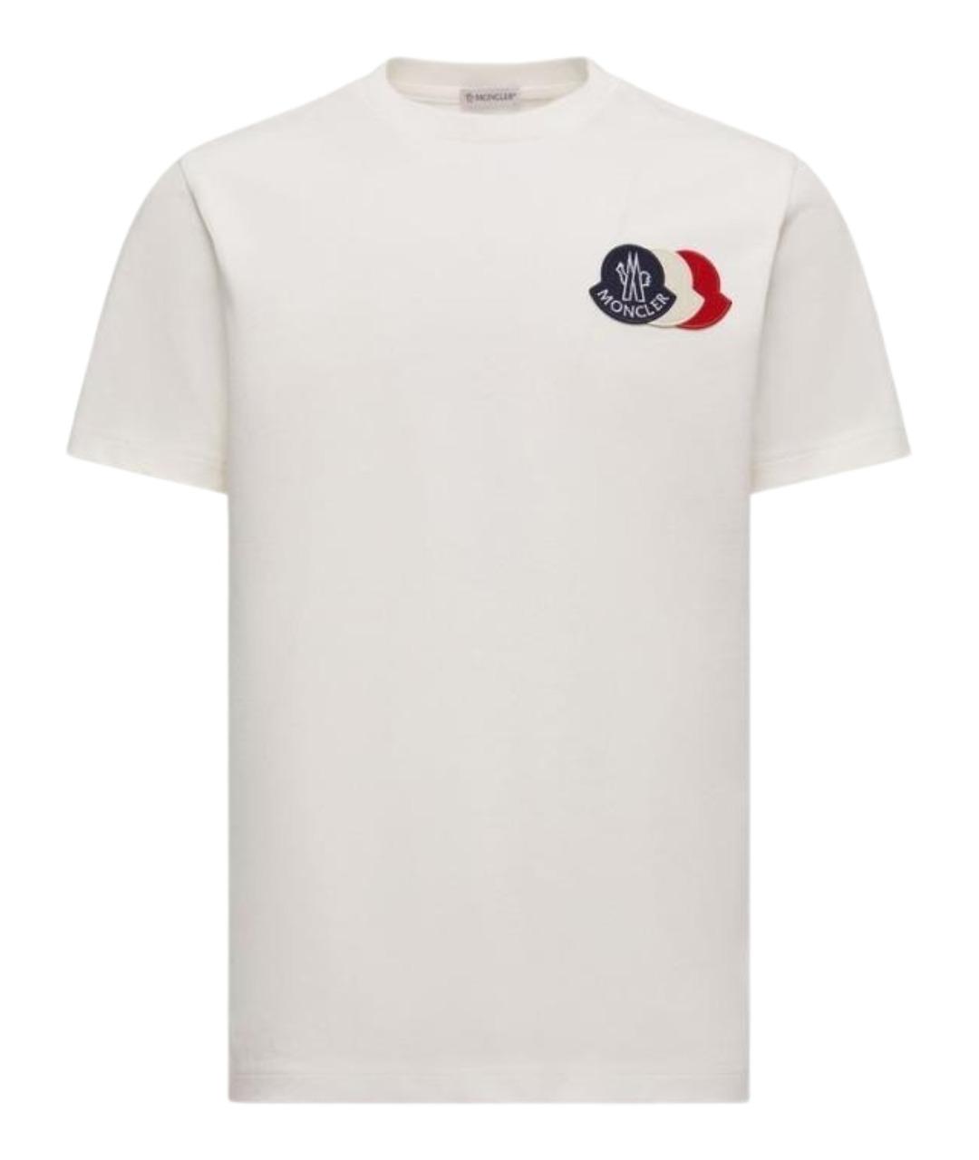 MONCLER Белая хлопковая футболка, фото 1