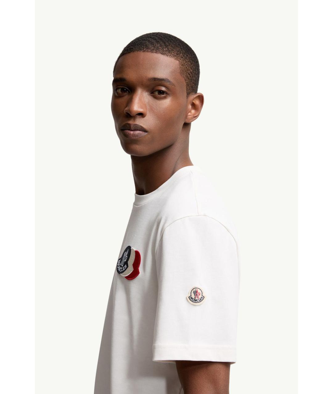 MONCLER Белая хлопковая футболка, фото 4