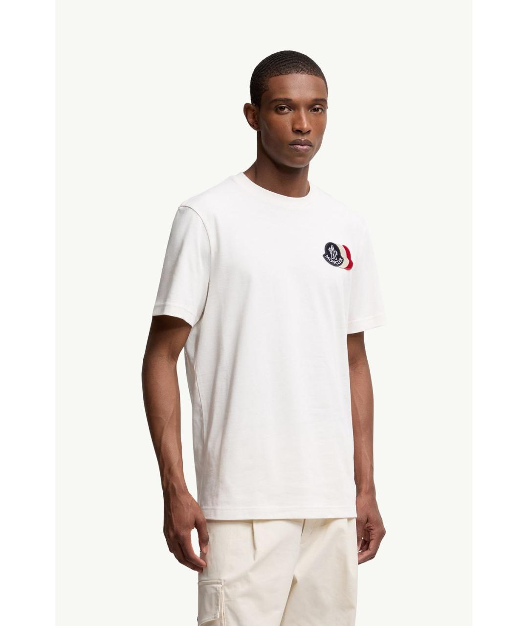 MONCLER Белая хлопковая футболка, фото 3