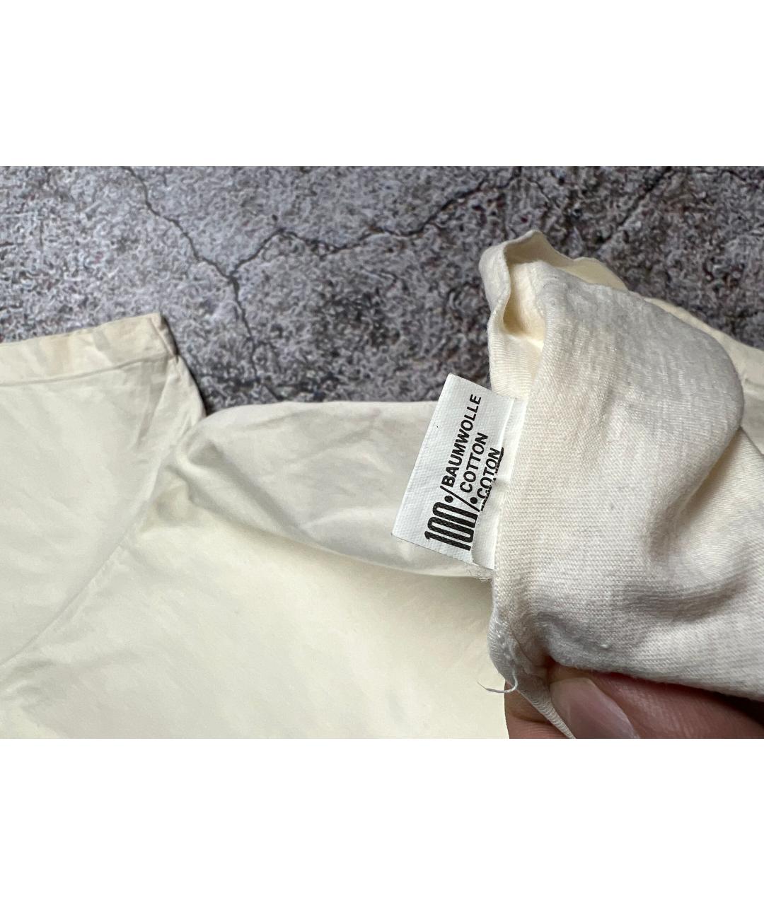 JIL SANDER Бежевая хлопковая футболка, фото 4