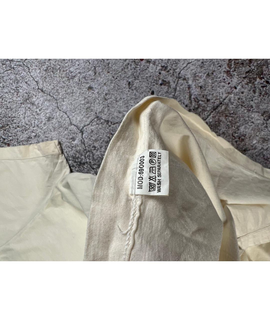 JIL SANDER Бежевая хлопковая футболка, фото 3