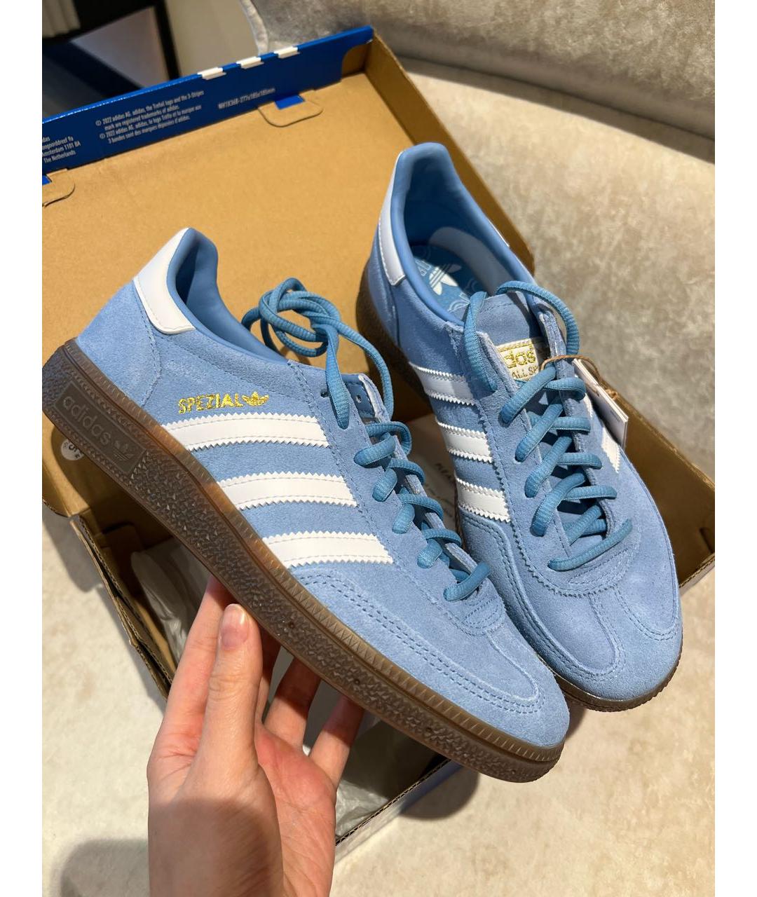 ADIDAS Голубые нубуковые кеды, фото 4