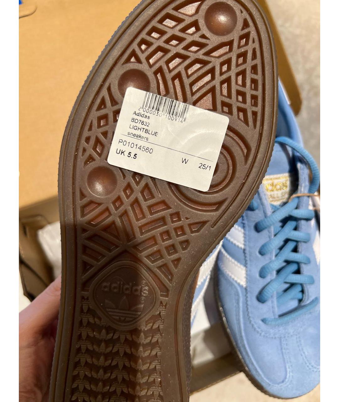 ADIDAS Голубые нубуковые кеды, фото 6