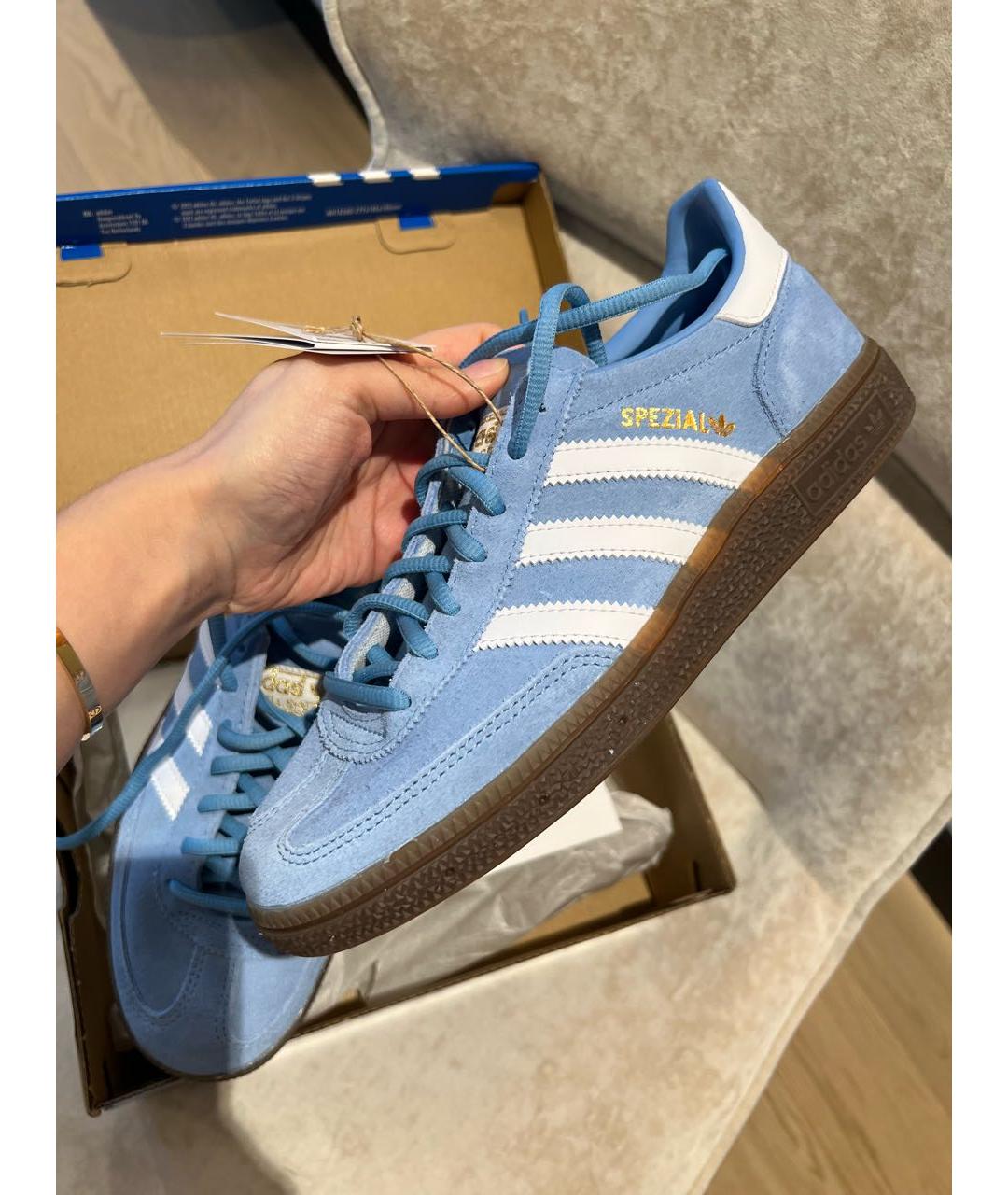 ADIDAS Голубые нубуковые кеды, фото 5