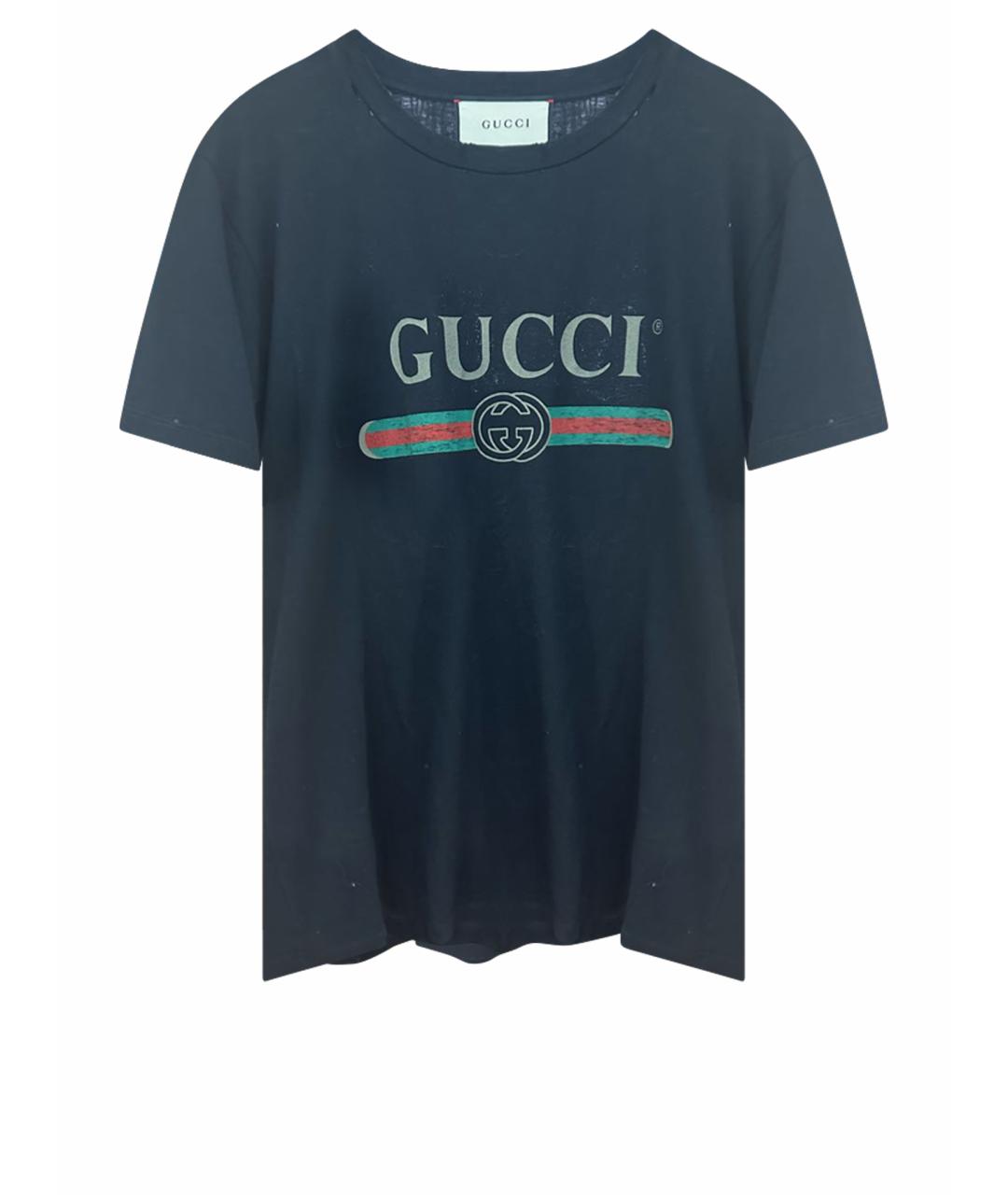 GUCCI Черная хлопковая футболка, фото 1