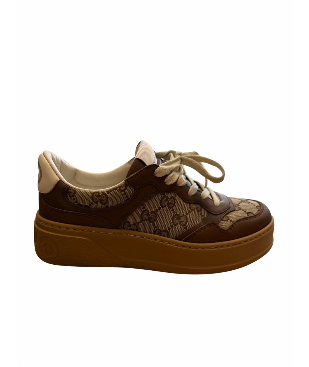 GUCCI Оранжевое кеды из искусственной кожи, фото 1