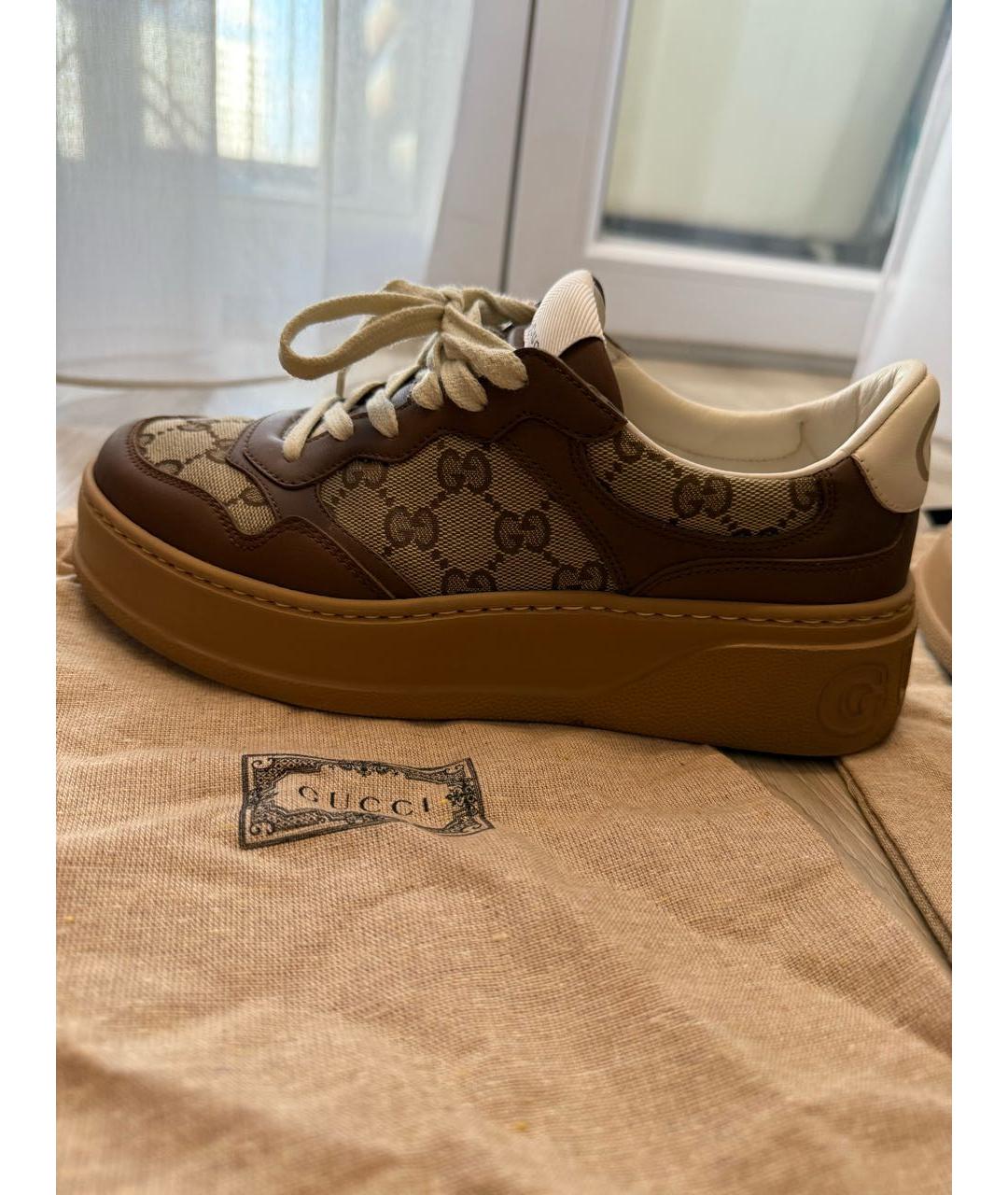 GUCCI Оранжевое кеды из искусственной кожи, фото 5