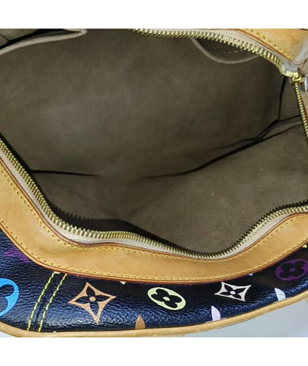 LOUIS VUITTON Черная кожаная сумка тоут, фото 6