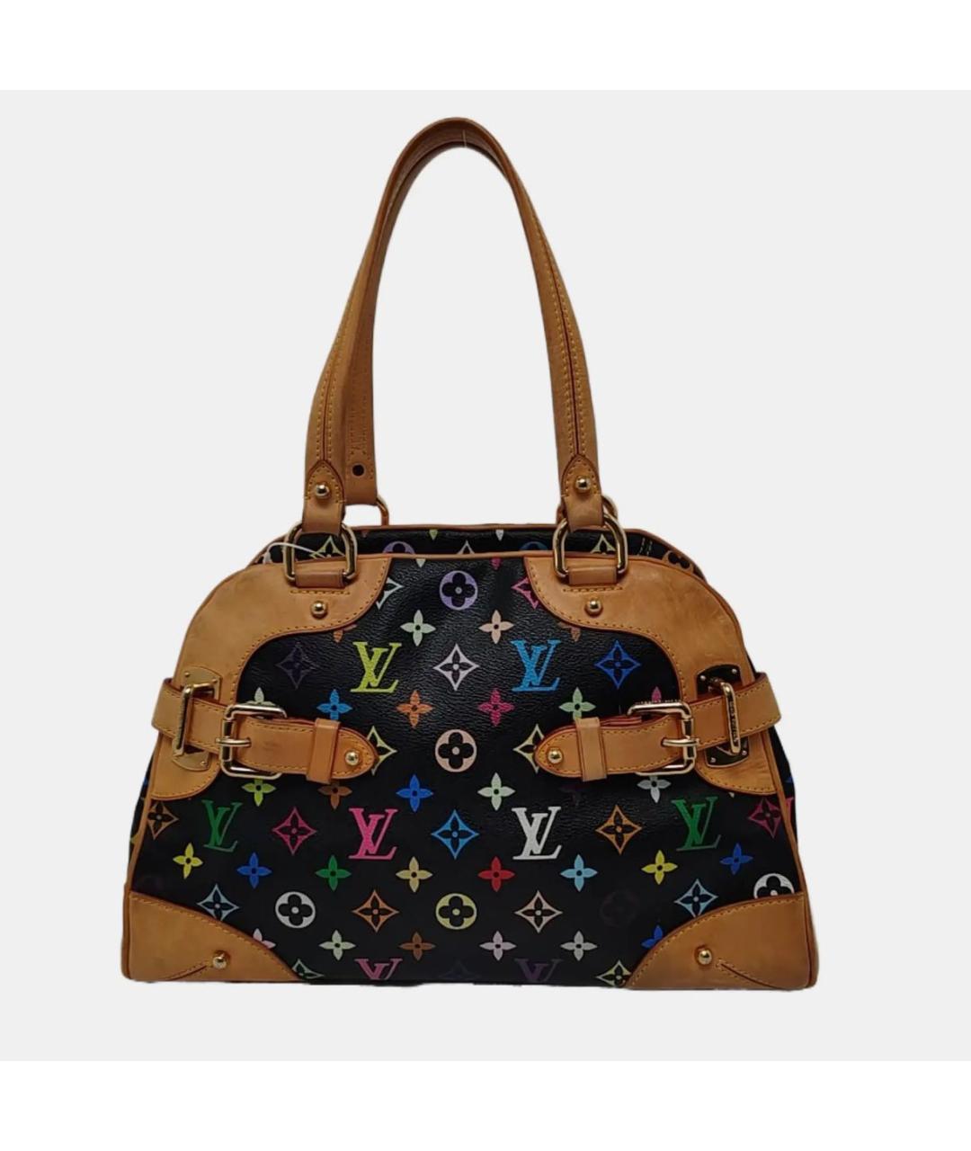 LOUIS VUITTON Черная кожаная сумка тоут, фото 4