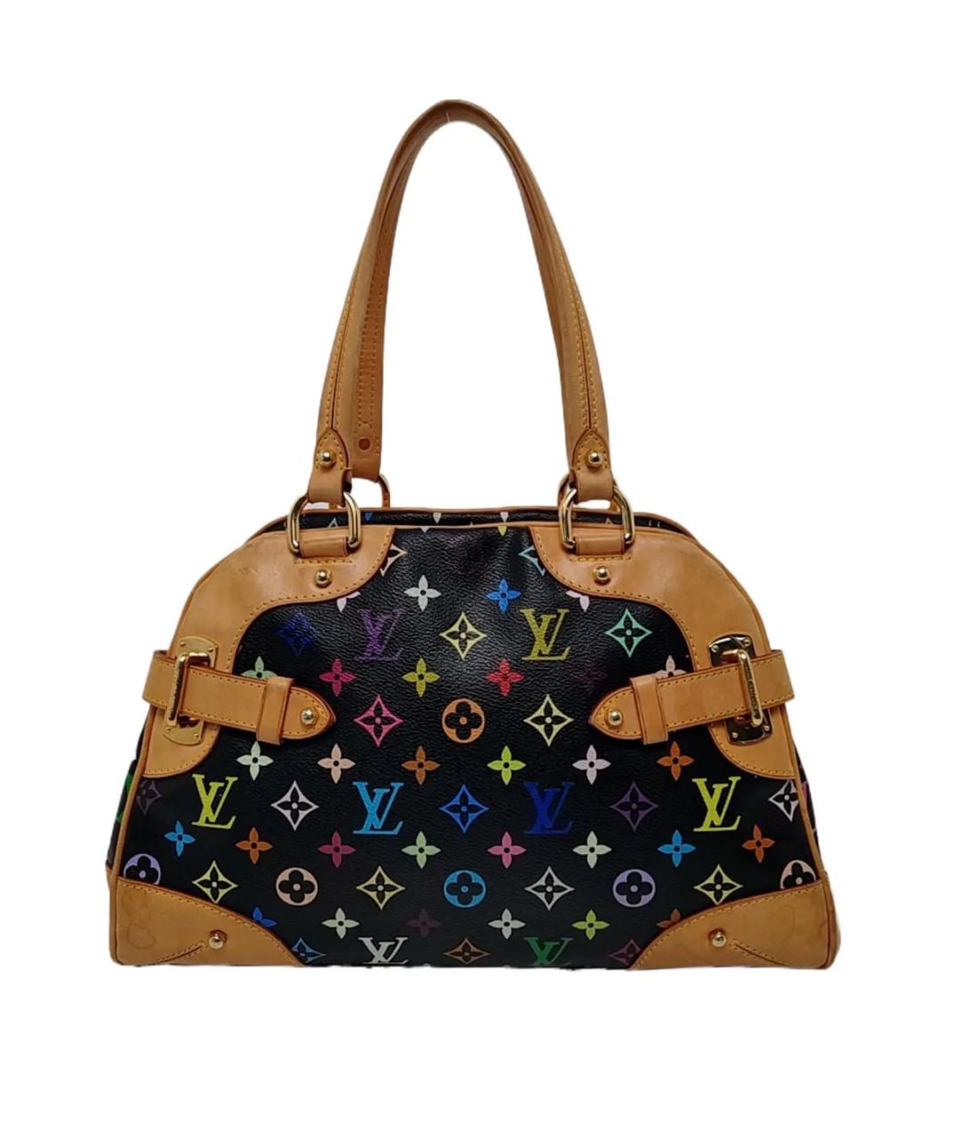 LOUIS VUITTON Черная кожаная сумка тоут, фото 9