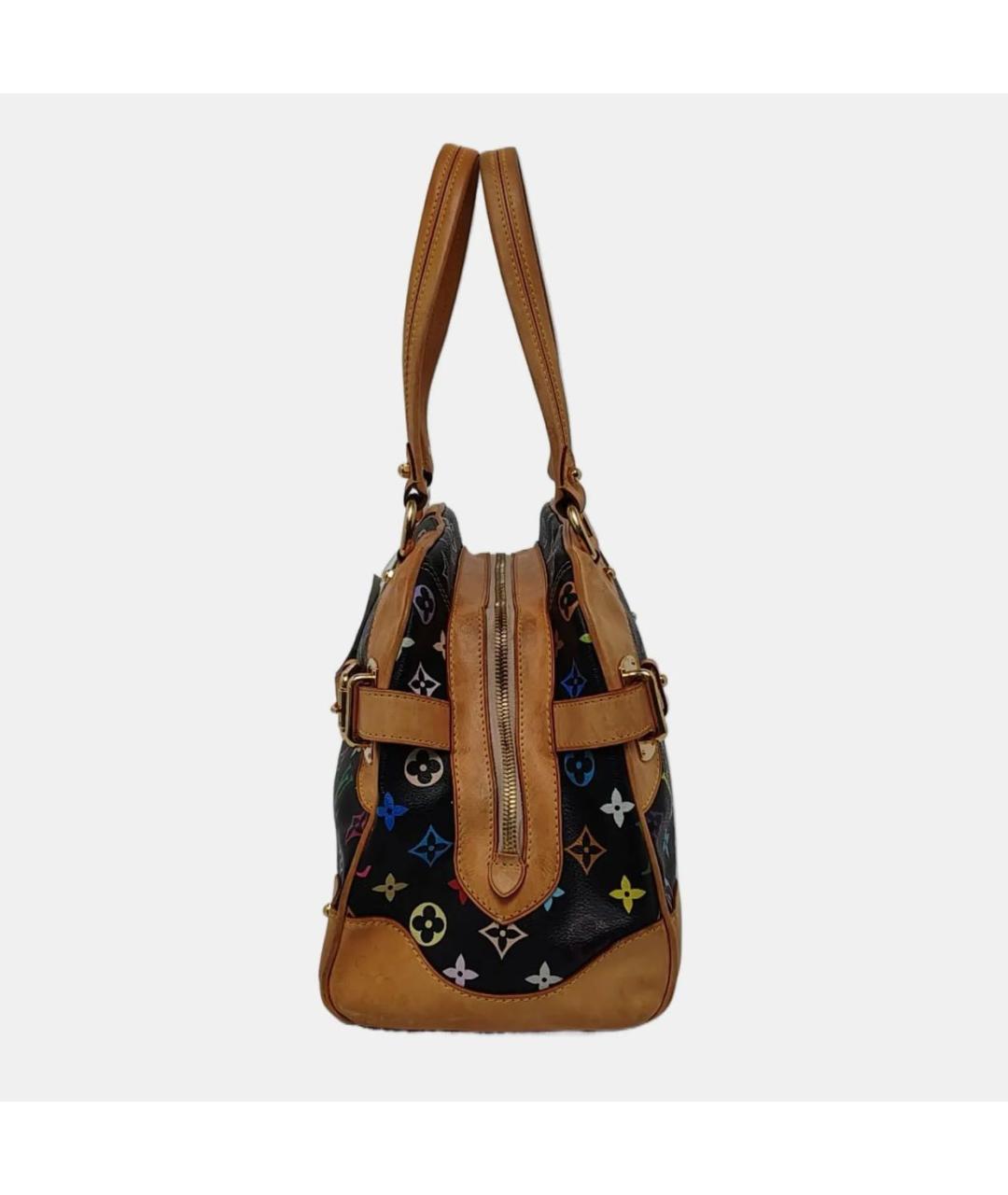 LOUIS VUITTON Черная кожаная сумка тоут, фото 3