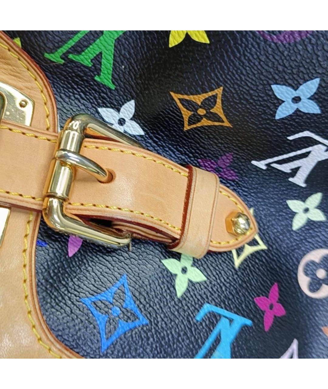LOUIS VUITTON Черная кожаная сумка тоут, фото 7