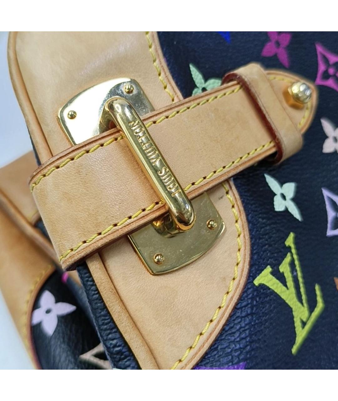 LOUIS VUITTON Черная кожаная сумка тоут, фото 8