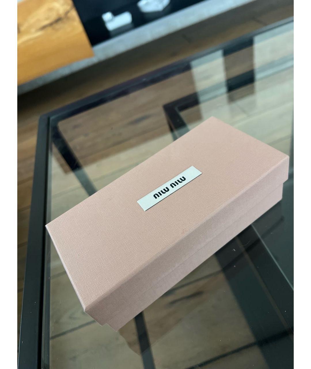 MIU MIU Золотые металлические солнцезащитные очки, фото 4