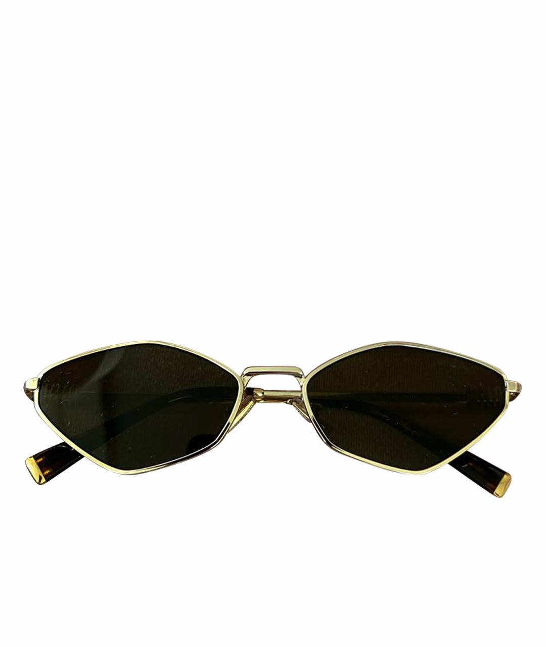 MIU MIU Золотые металлические солнцезащитные очки, фото 1