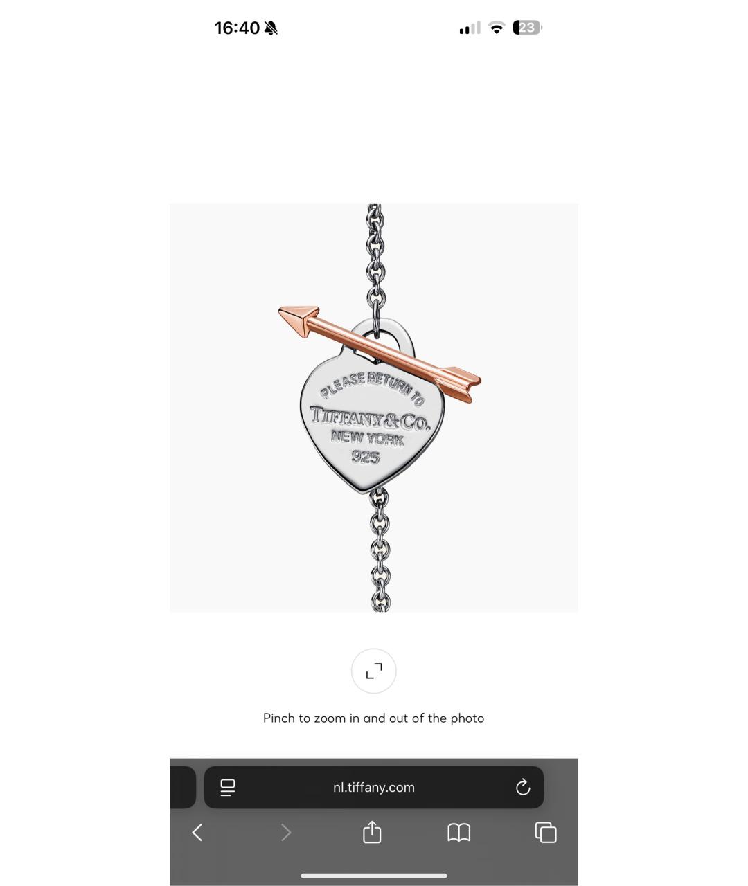 TIFFANY&CO Серебрянный серебряный браслет, фото 4