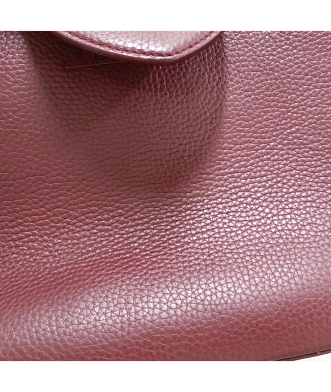 LOUIS VUITTON Бордовая кожаная сумка тоут, фото 7