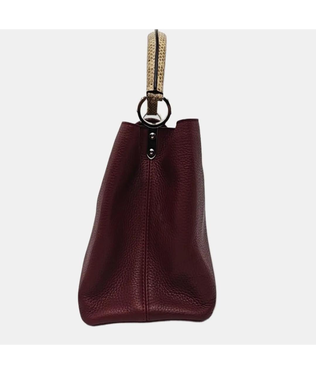 LOUIS VUITTON Бордовая кожаная сумка тоут, фото 3