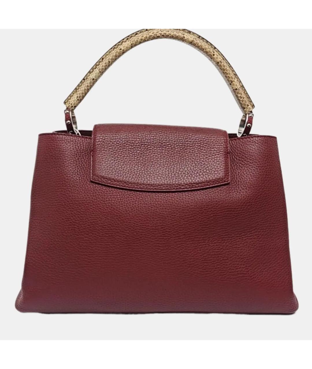 LOUIS VUITTON Бордовая кожаная сумка тоут, фото 4