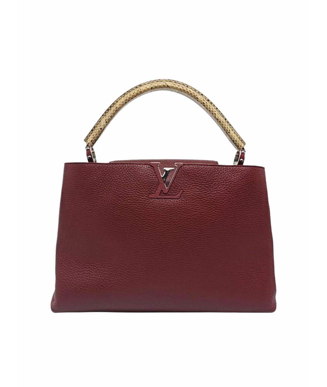LOUIS VUITTON Бордовая кожаная сумка тоут, фото 1