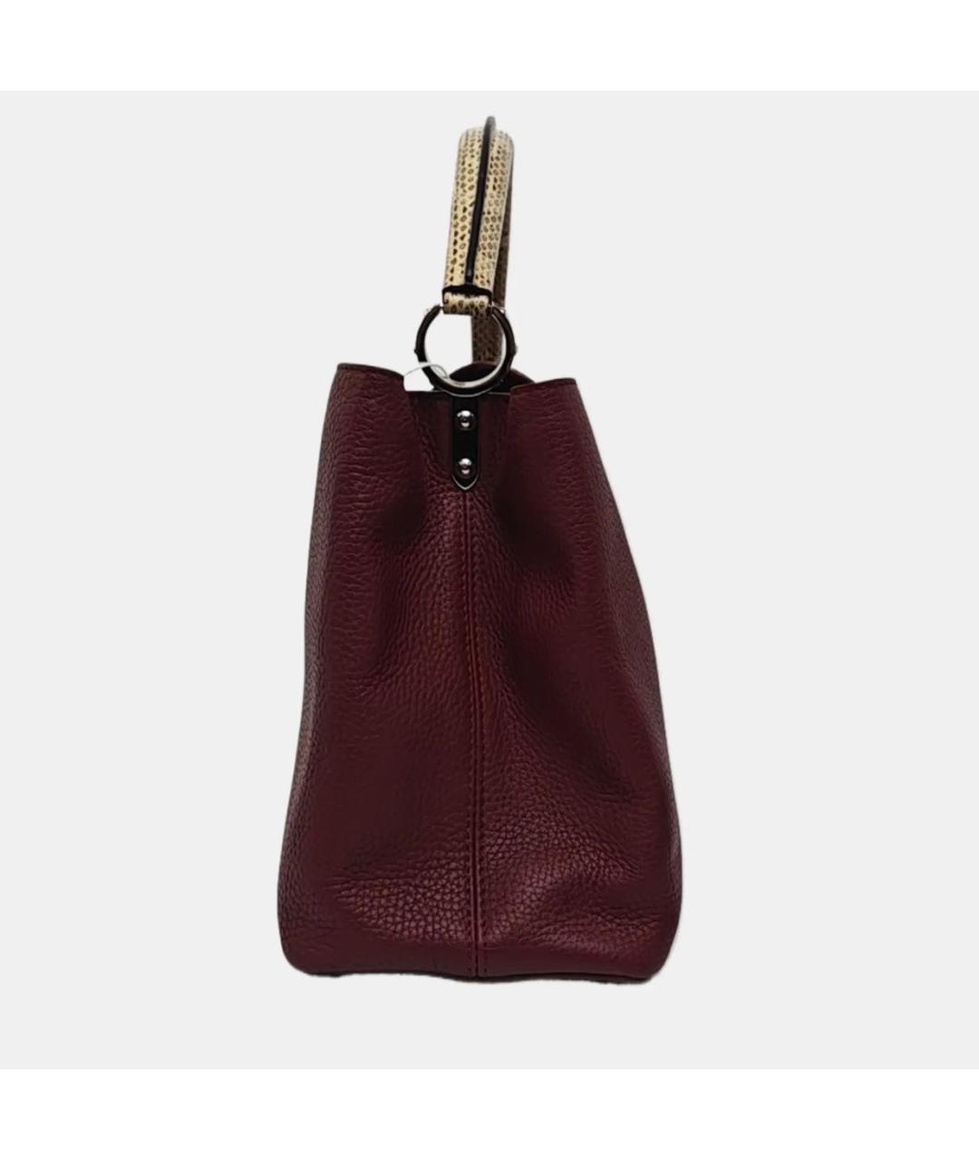 LOUIS VUITTON Бордовая кожаная сумка тоут, фото 2