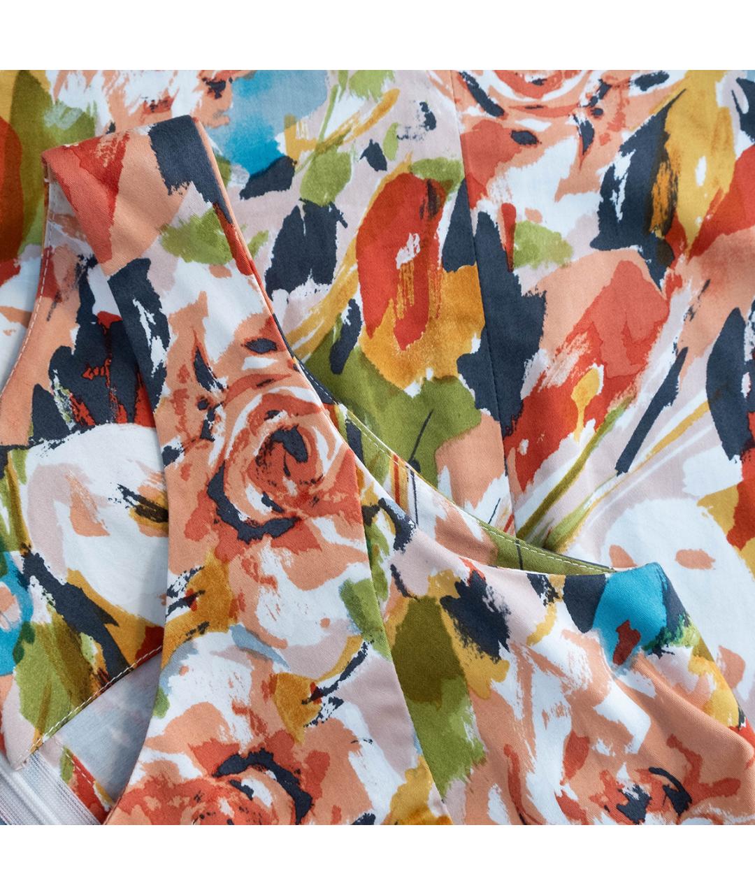 OSCAR DE LA RENTA Мульти хлопковое повседневное платье, фото 4