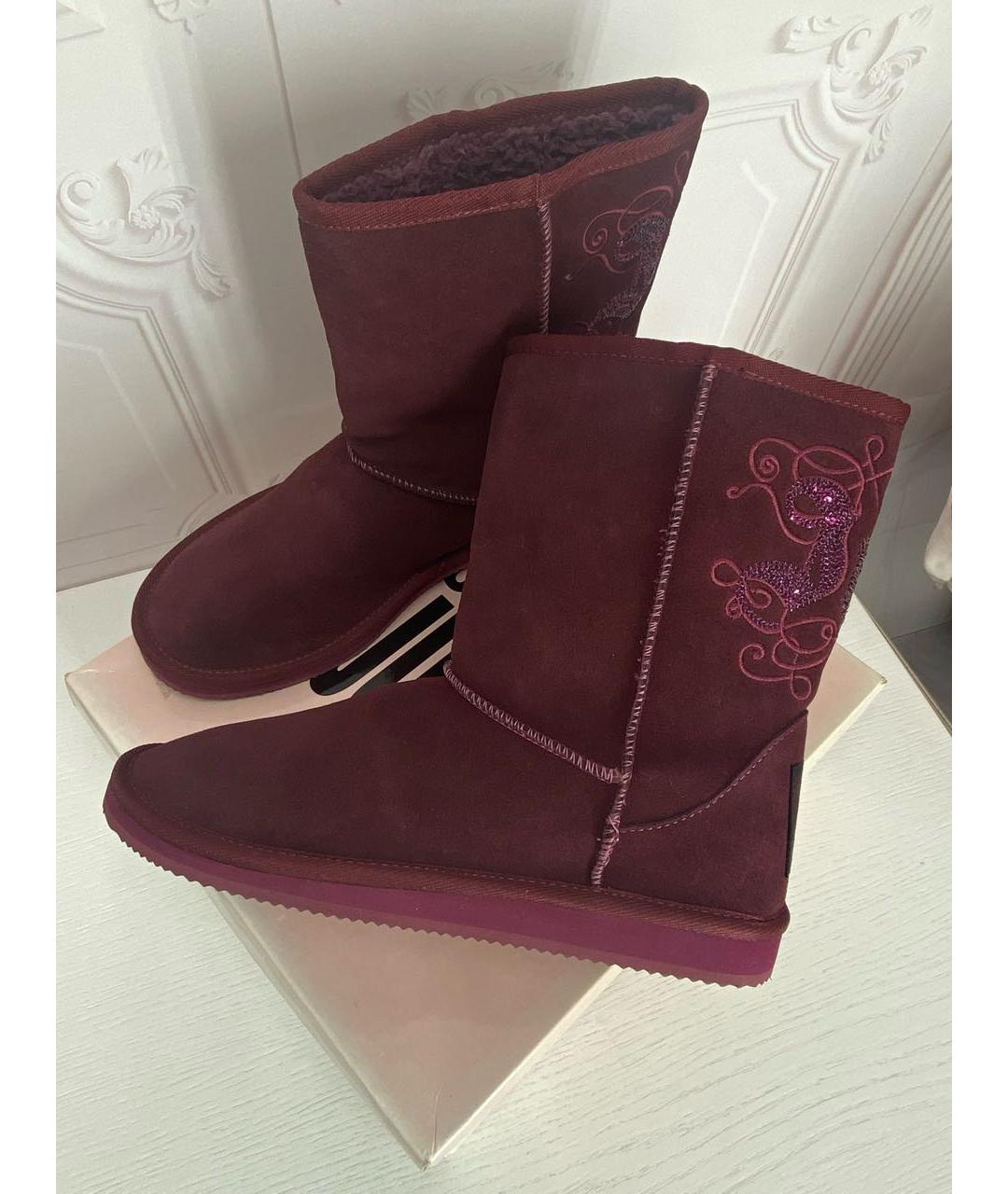 JUICY COUTURE Бордовые замшевые сапоги, фото 8