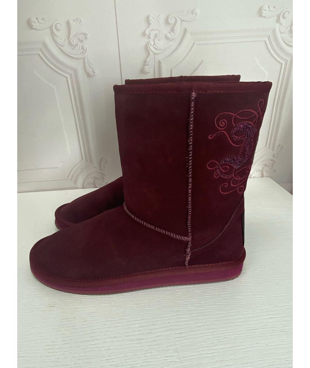 JUICY COUTURE Бордовые замшевые сапоги, фото 7