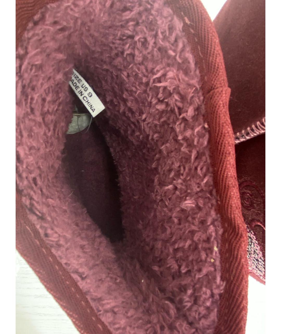 JUICY COUTURE Бордовые замшевые сапоги, фото 6